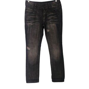London Jean Bootcut Jeans‎ Denim Washed Black 2 Button Womens Size 10 EUC